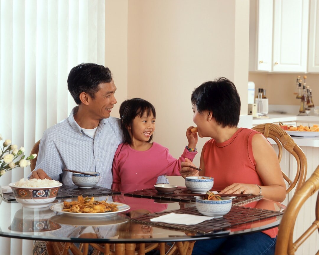 happy family at table