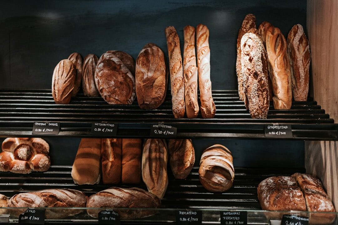 freshly baked bread from oven