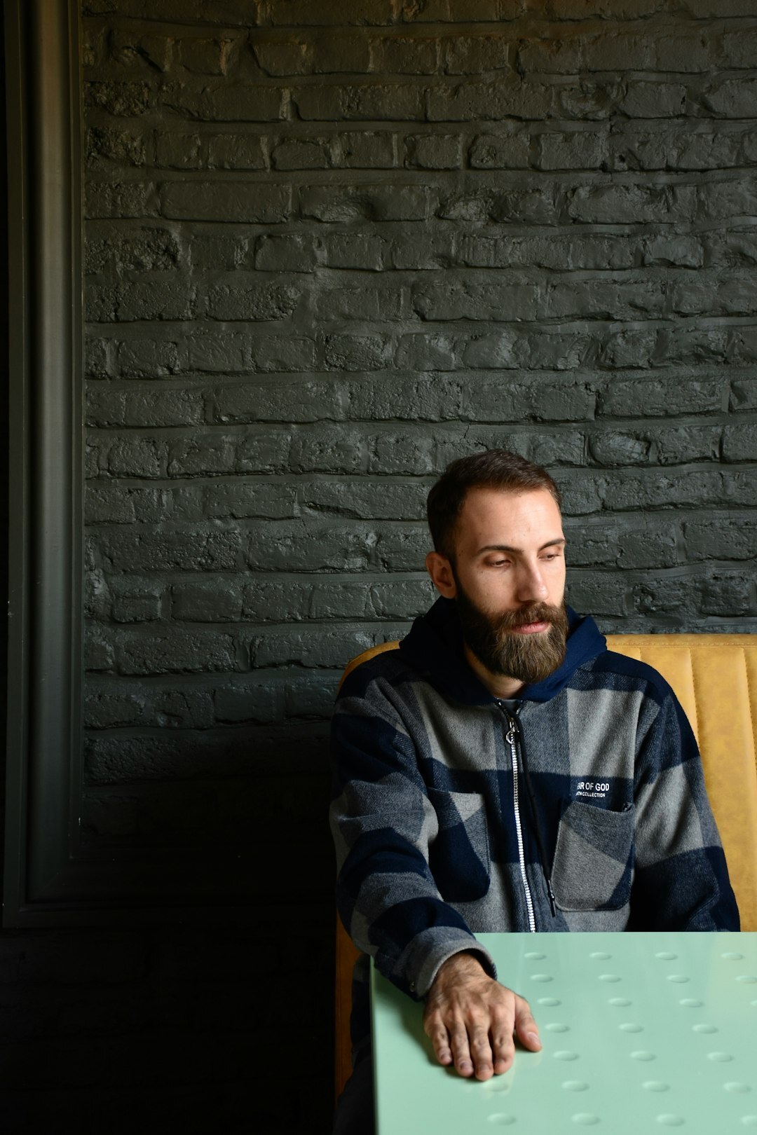 Portrait of a Czech male food editor in a home kitchen